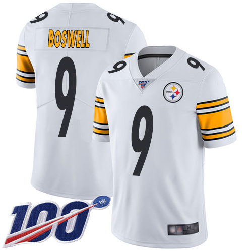Men Pittsburgh Steelers Football #9 Limited White Chris Boswell Road 100th Season Vapor Untouchable Nike NFL Jersey->pittsburgh steelers->NFL Jersey